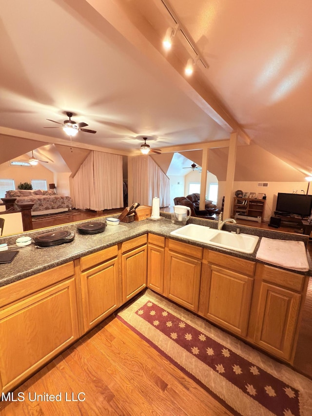 5 Spruce St, Oakland, MS 38948 - kitchen featuring open floor plan, light wood-type flooring, and a sink