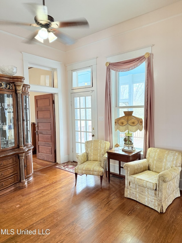 5 Spruce St, Oakland, MS 38948 - sitting room with wood finished floors and a ceiling fan