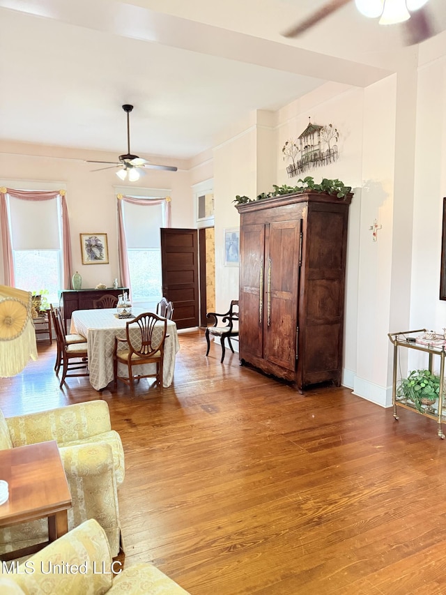 5 Spruce St, Oakland, MS 38948 - living room with baseboards, light wood-type flooring, and ceiling fan