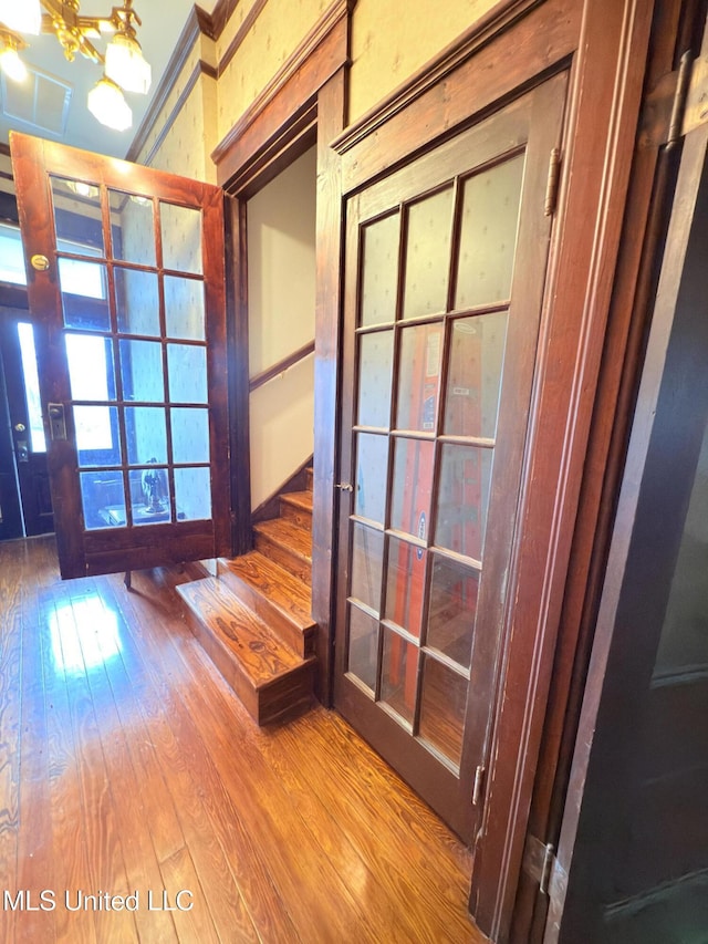 5 Spruce St, Oakland, MS 38948 - entryway with stairs and hardwood / wood-style flooring