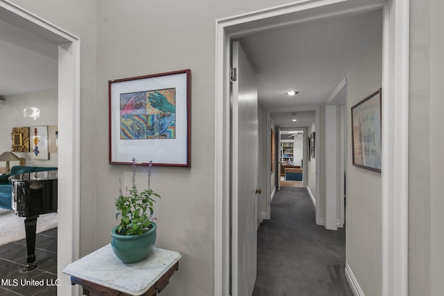 hallway with ornamental molding