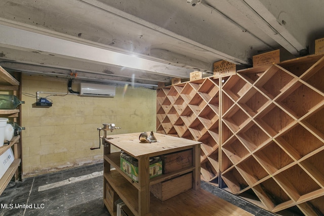 wine room featuring a wall mounted air conditioner