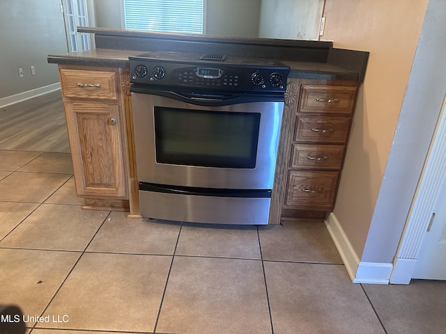 903 Westwood St, Pascagoula, MS 39567 - details with dark countertops, baseboards, and electric range