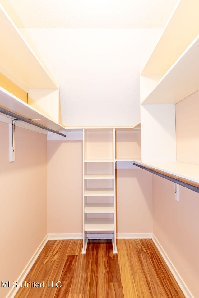 spacious closet featuring light wood-type flooring