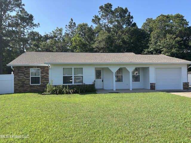 126 Faust Dr, Gulfport, MS 39503 - single story home with a garage, a porch, concrete driveway, and roof with shingles