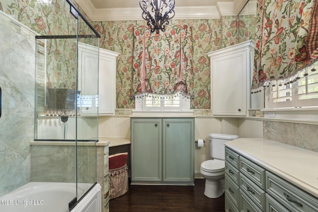 315 N St, Lexington, MS 39095 - bathroom featuring crown molding, wallpapered walls, and a healthy amount of sunlight