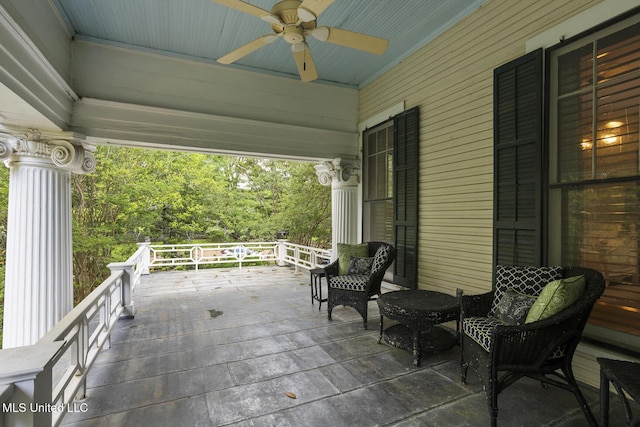315 N St, Lexington, MS 39095 - view of patio / terrace featuring a porch and a ceiling fan