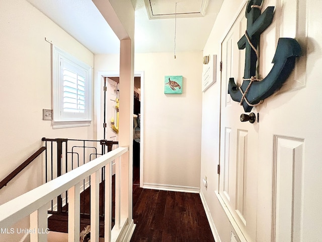 291 Highpoint Dr Unit 291, Diamondhead, MS 39525 - hall featuring attic access and dark wood finished floors