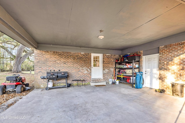 view of patio featuring grilling area