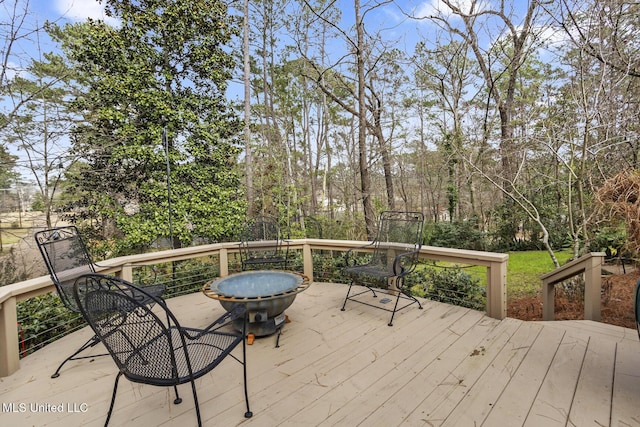 view of wooden deck