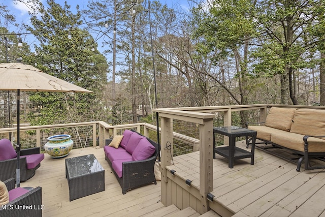 deck with outdoor lounge area