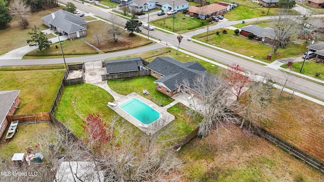 bird's eye view with a residential view