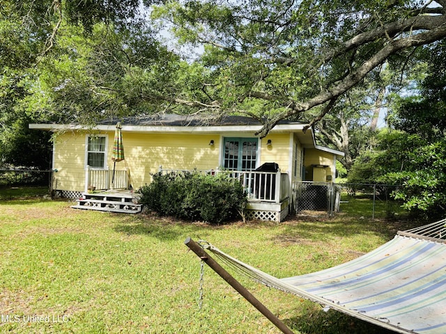 4466 Beatline Rd, Long Beach, MS 39560 - exterior space with a front lawn and fence