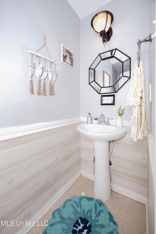 bathroom featuring tile patterned floors and sink