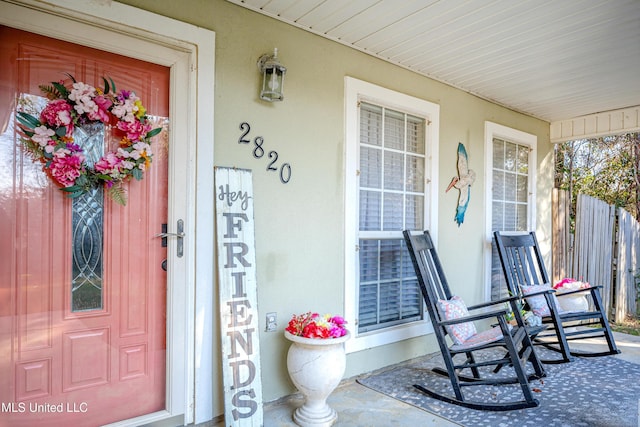 entrance to property with a porch