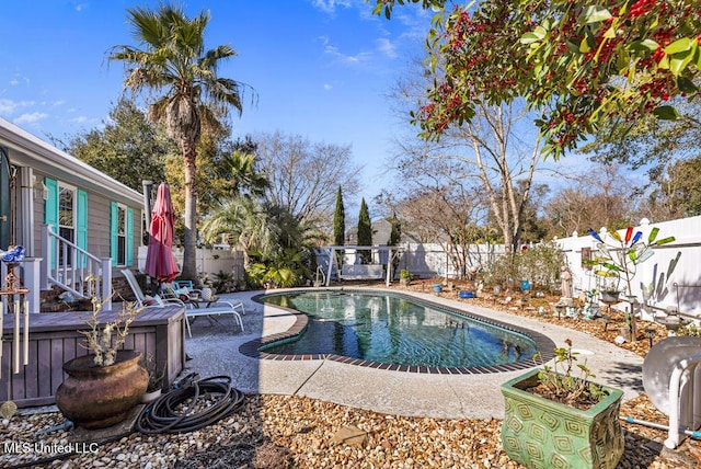 view of pool featuring a patio