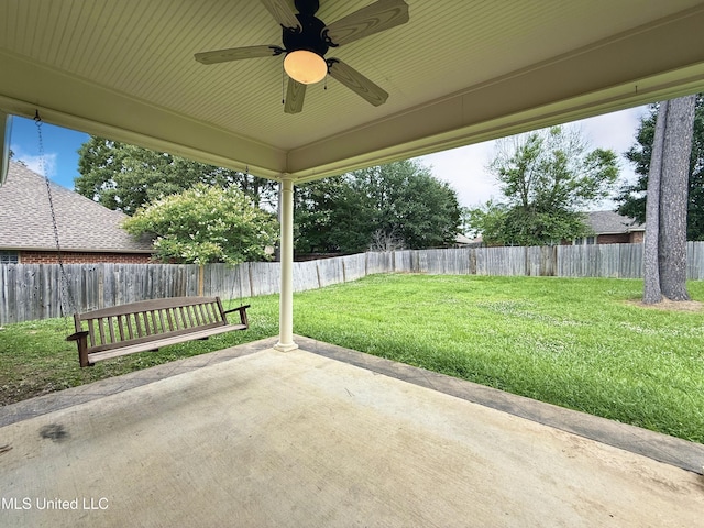 302 Bedford Ct, Brandon, MS 39047 - view of patio with a ceiling fan