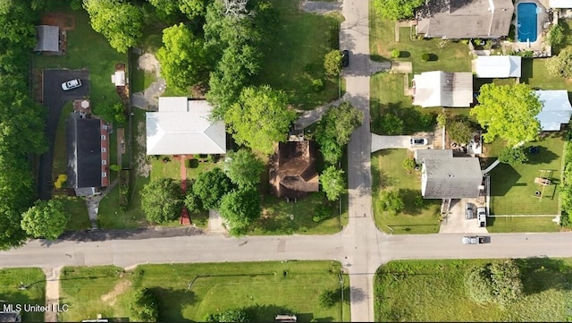aerial view with a residential view
