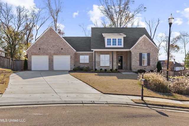 view of front facade featuring a garage