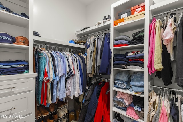 view of walk in closet