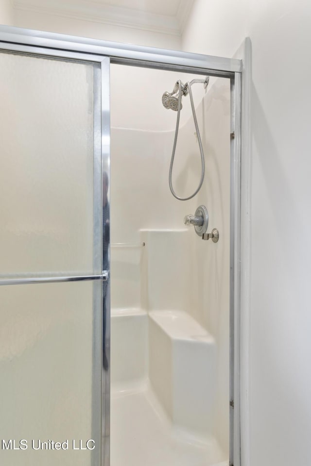52 Eastgate Dr, Brandon, MS 39042 - bathroom featuring a shower stall and crown molding