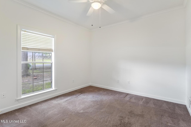 52 Eastgate Dr, Brandon, MS 39042 - unfurnished room with carpet, crown molding, and ceiling fan