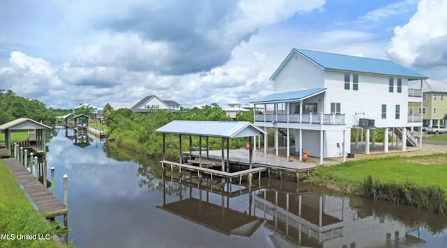 4011 S Nassau St, Bay Saint Louis, MS 39520 - dock area with boat lift and a water view