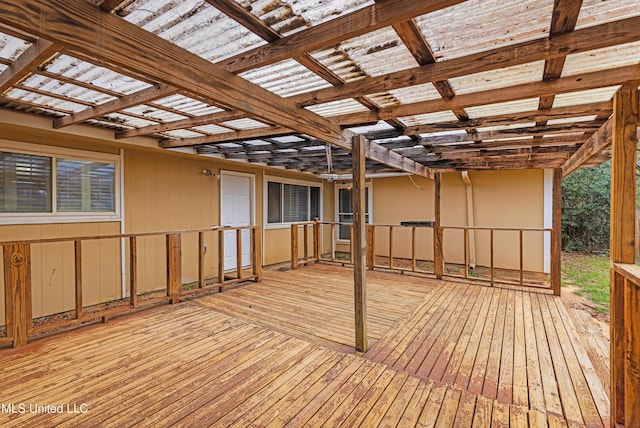 deck featuring a pergola