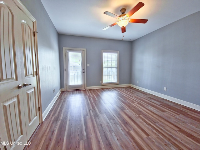 64 Oak Alley Ln, Long Beach, MS 39560 - unfurnished room featuring wood finished floors, ceiling fan, and baseboards