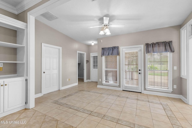 380 Green Acres Dr, Canton, MS 39046 - empty room featuring light tile patterned floors and ceiling fan