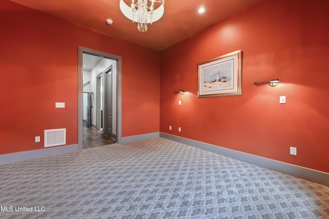 31 Poplar Cir, Gulfport, MS 39507 - carpeted spare room with a chandelier and recessed lighting