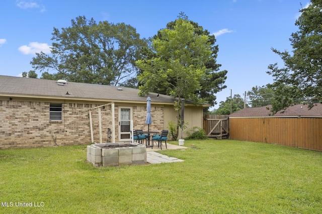 546 Hunters Creek Cir, Madison, MS 39110 - view of yard with a patio, a fire pit, and a gate