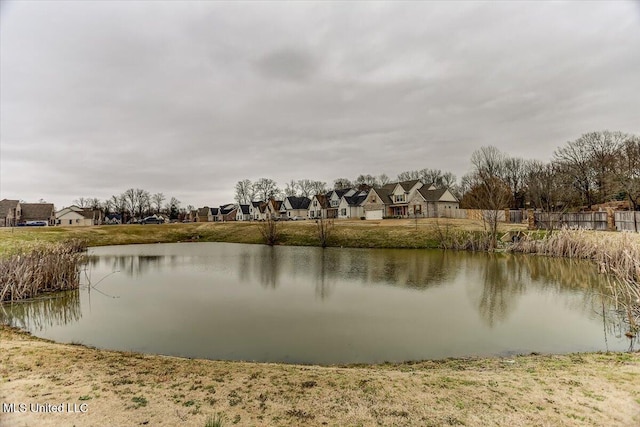 property view of water with a residential view