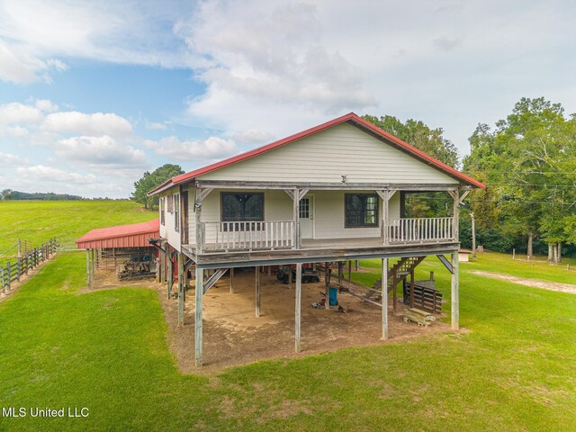 2276 Twin Creek Rd, Lucedale, MS 39452 - view of front of property with a front lawn, a carport, and stairs