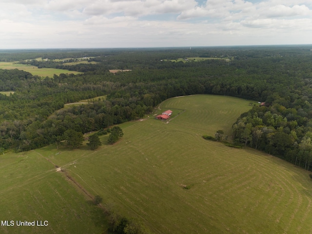 drone / aerial view with a rural view