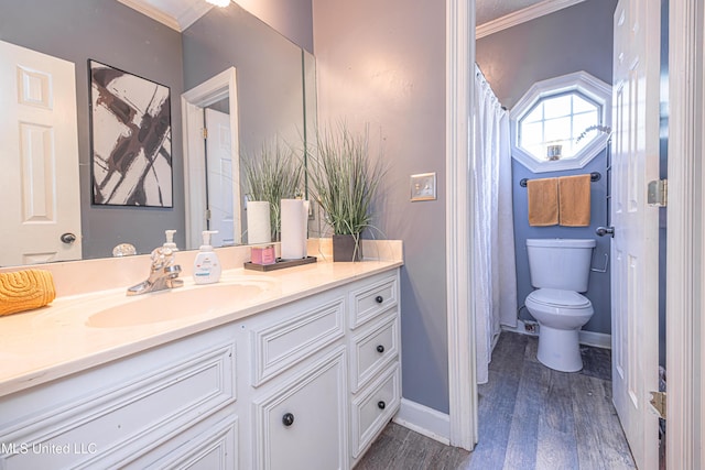 116 Hidden Hills Dr, Madison, MS 39110 - full bathroom with crown molding, vanity, and wood finished floors