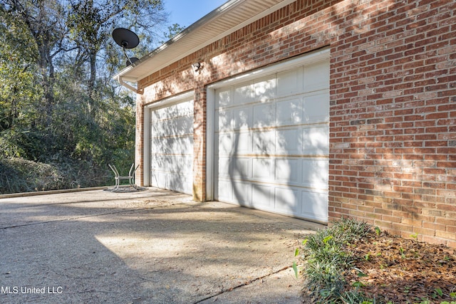 view of garage