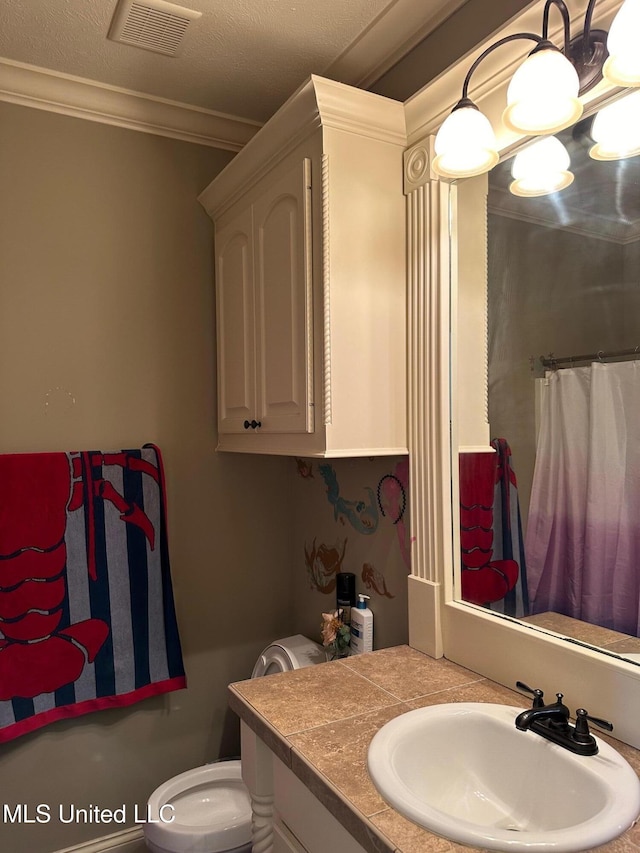 117 Memory Ln, Madison, MS 39110 - full bath featuring vanity, ornamental molding, toilet, and visible vents