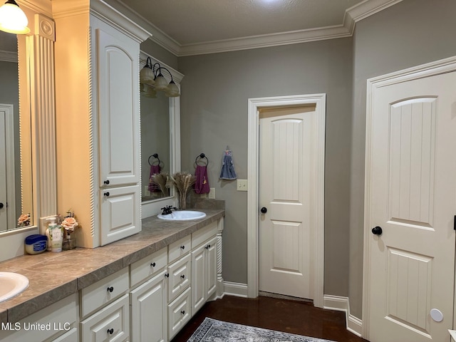 117 Memory Ln, Madison, MS 39110 - bathroom with double vanity, a sink, and ornamental molding