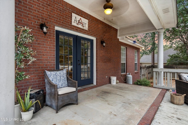 view of patio with french doors