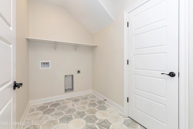 laundry area featuring washer hookup and electric dryer hookup