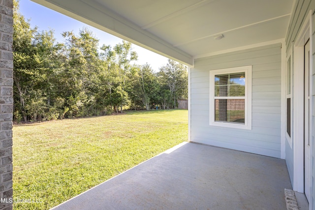 view of yard with a patio area