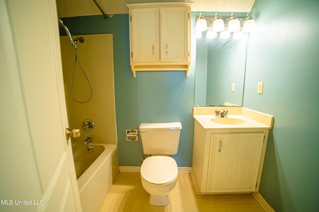 full bathroom featuring vanity, toilet, and shower / bathtub combination