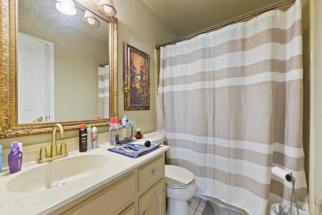 403 Suzanne Ave, Long Beach, MS 39560 - bathroom with vanity, tile patterned flooring, and a shower with shower curtain