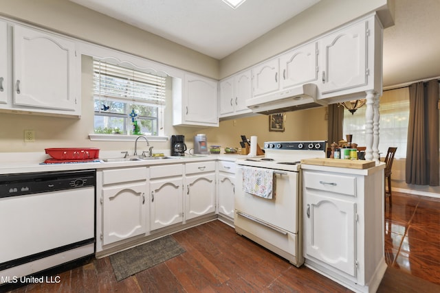 403 Suzanne Ave, Long Beach, MS 39560 - kitchen with white appliances, under cabinet range hood, and white cabinetry