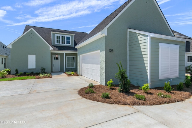 view of front of house with a garage