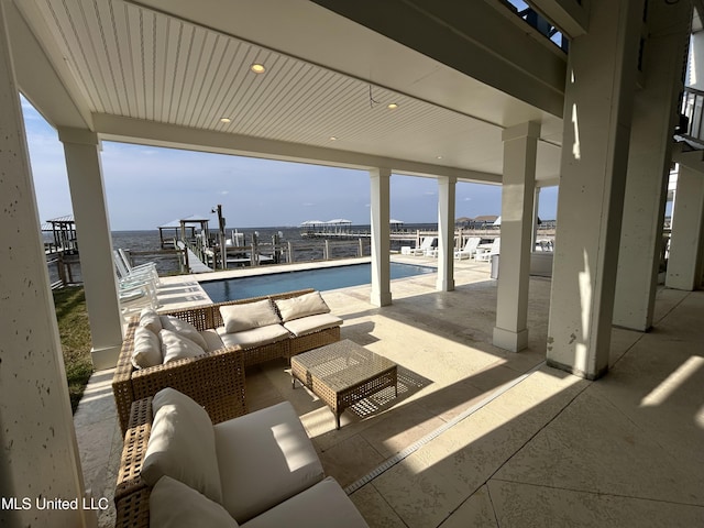 view of patio featuring an outdoor living space