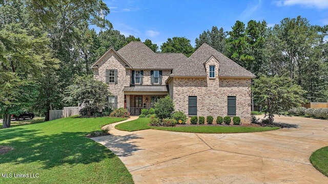 view of front of house with a front yard