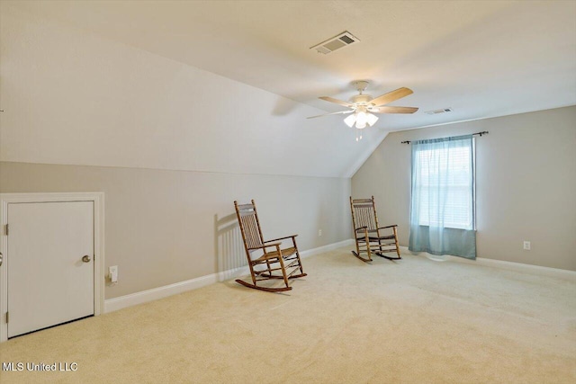 449 Abbey Woods, Brandon, MS 39047 - unfurnished room featuring carpet, vaulted ceiling, and a ceiling fan