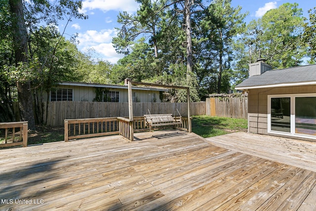 view of wooden deck